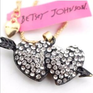 Black Heart with Arrow Cupid Necklace